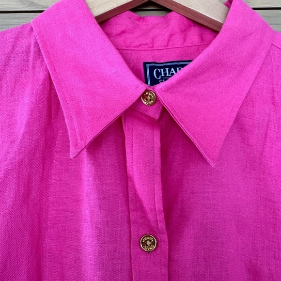 Chaps Classics Linen Button Front Collared Blouse / xlarge - Picture 13 of 13